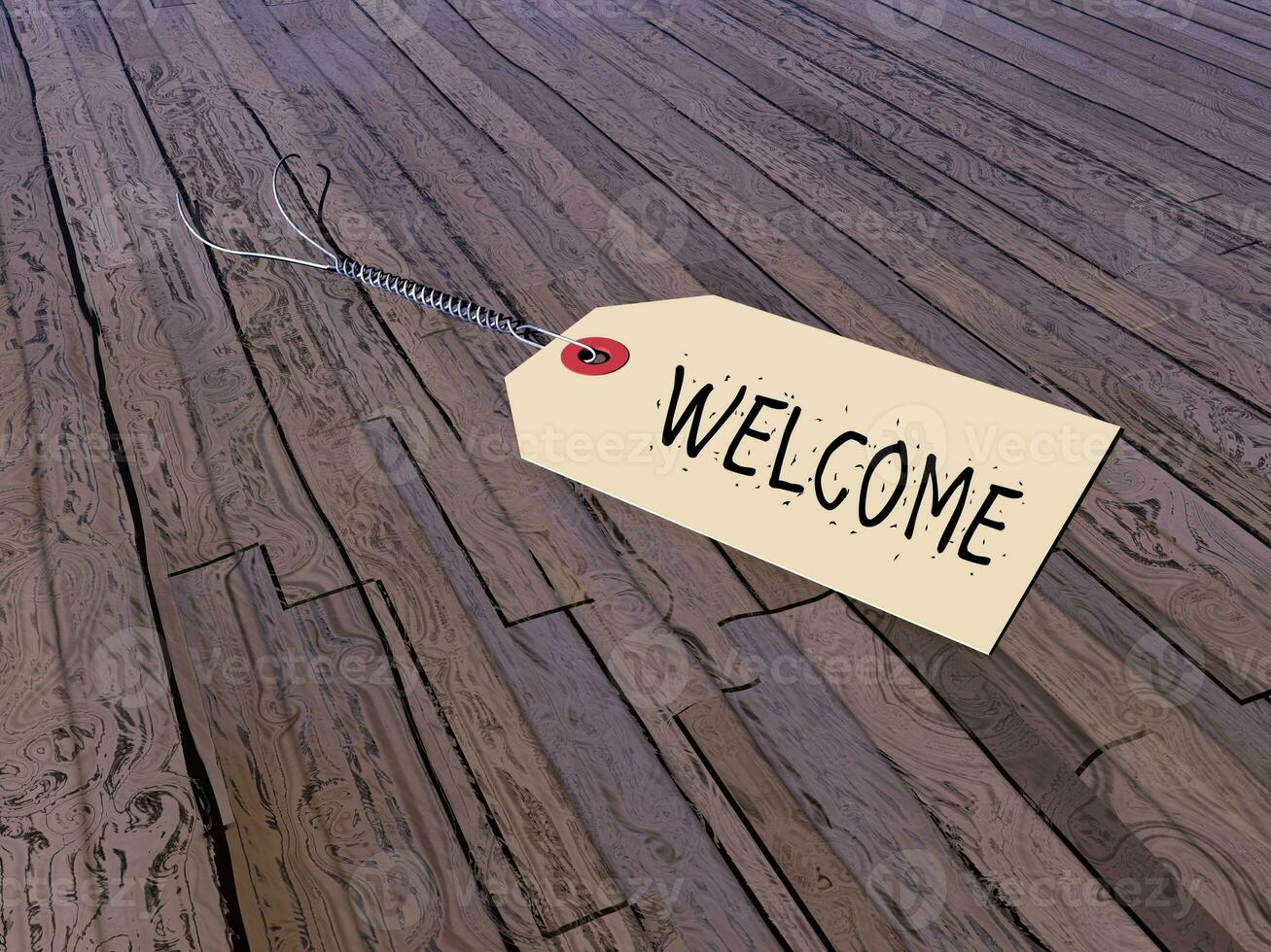 Tag for welcome - 3D render photo