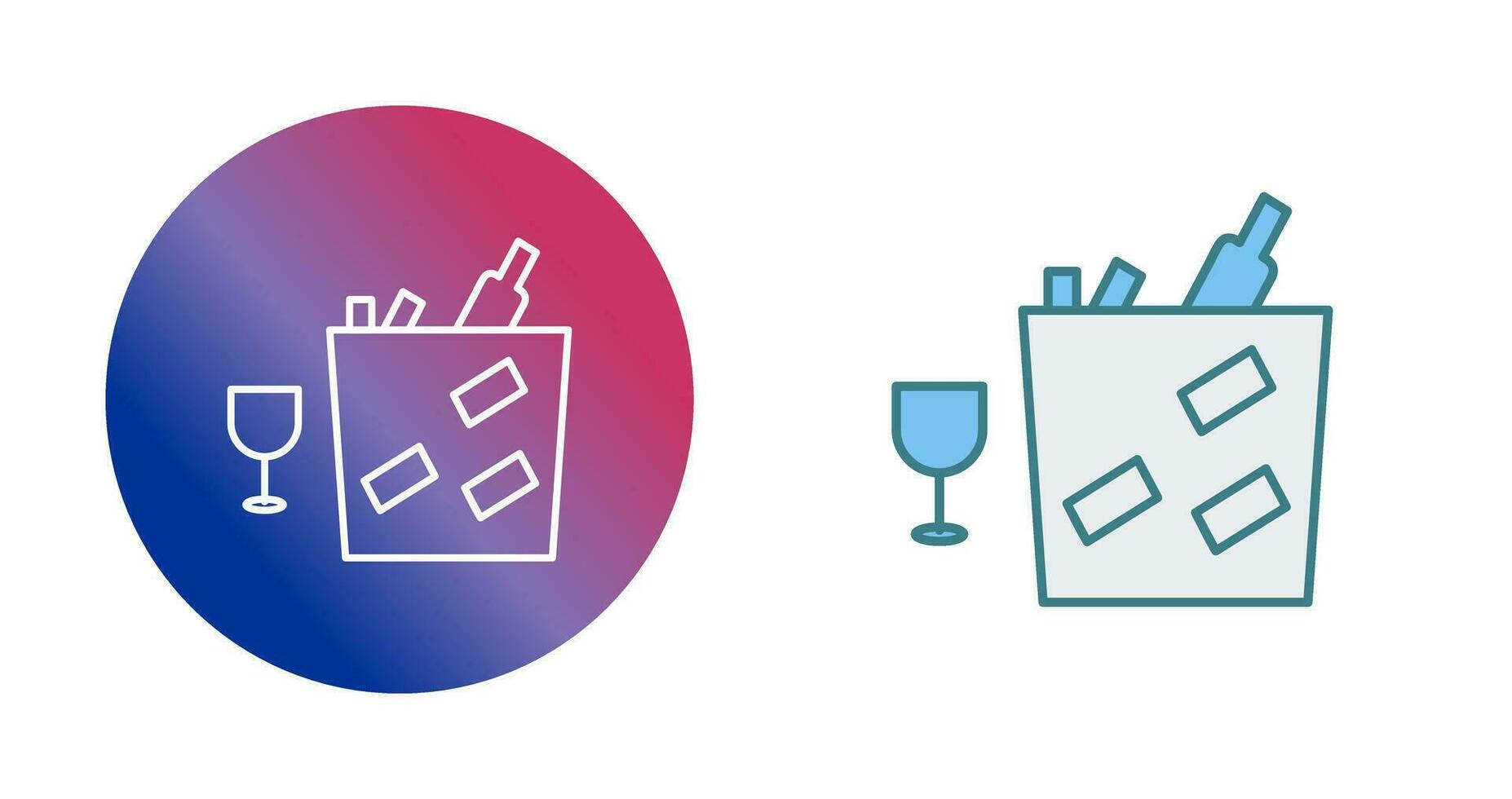 Unique Wine Bottle in Ice Vector Icon