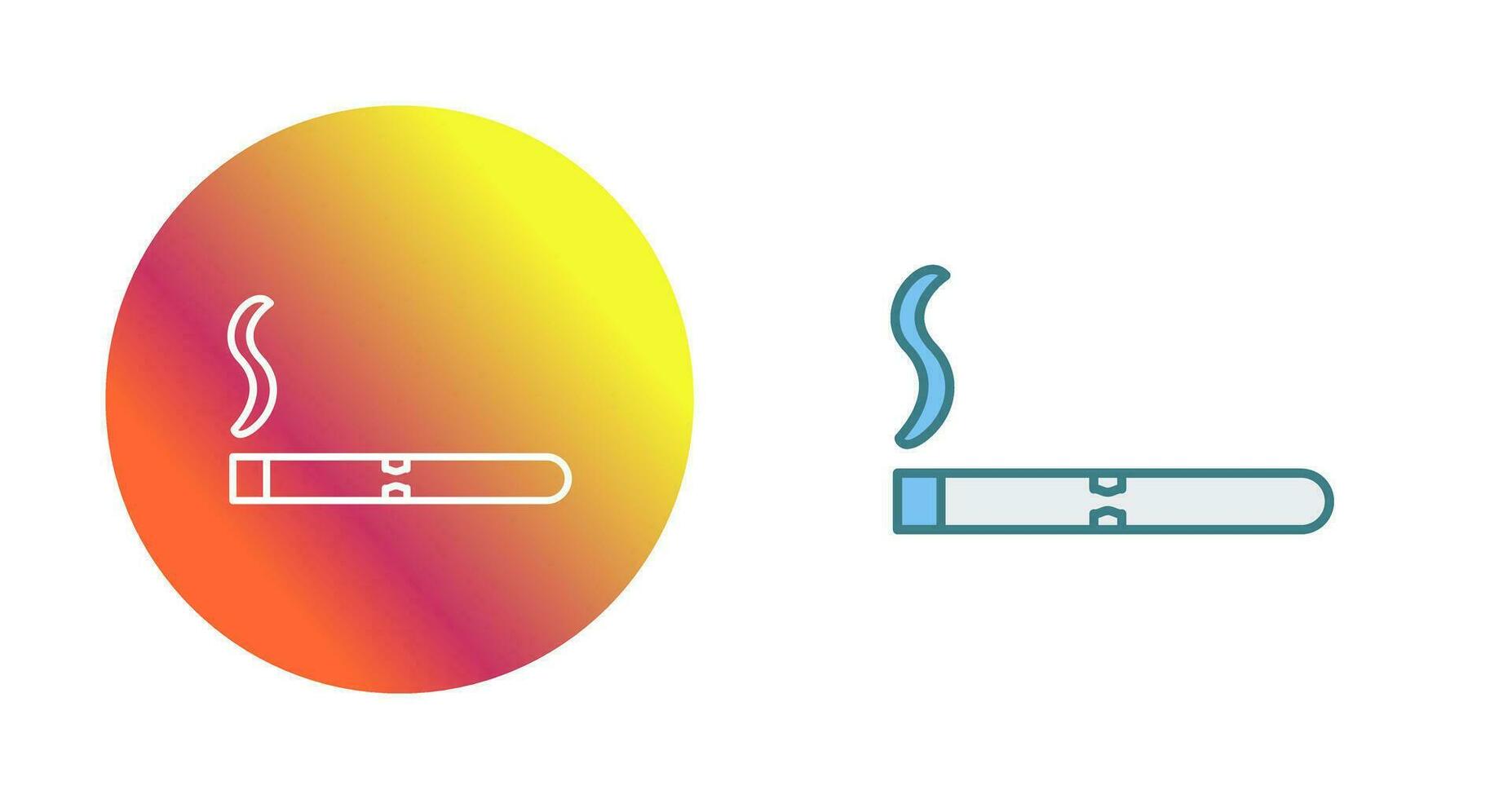 Unique Lit Cigar Vector Icon