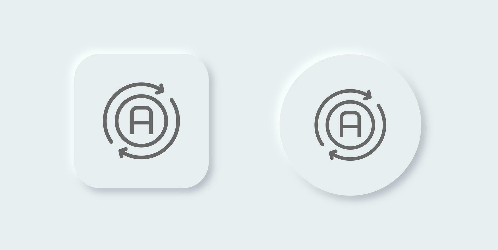 Automation line icon in neomorphic design style. Innovation technology signs vector illustration.
