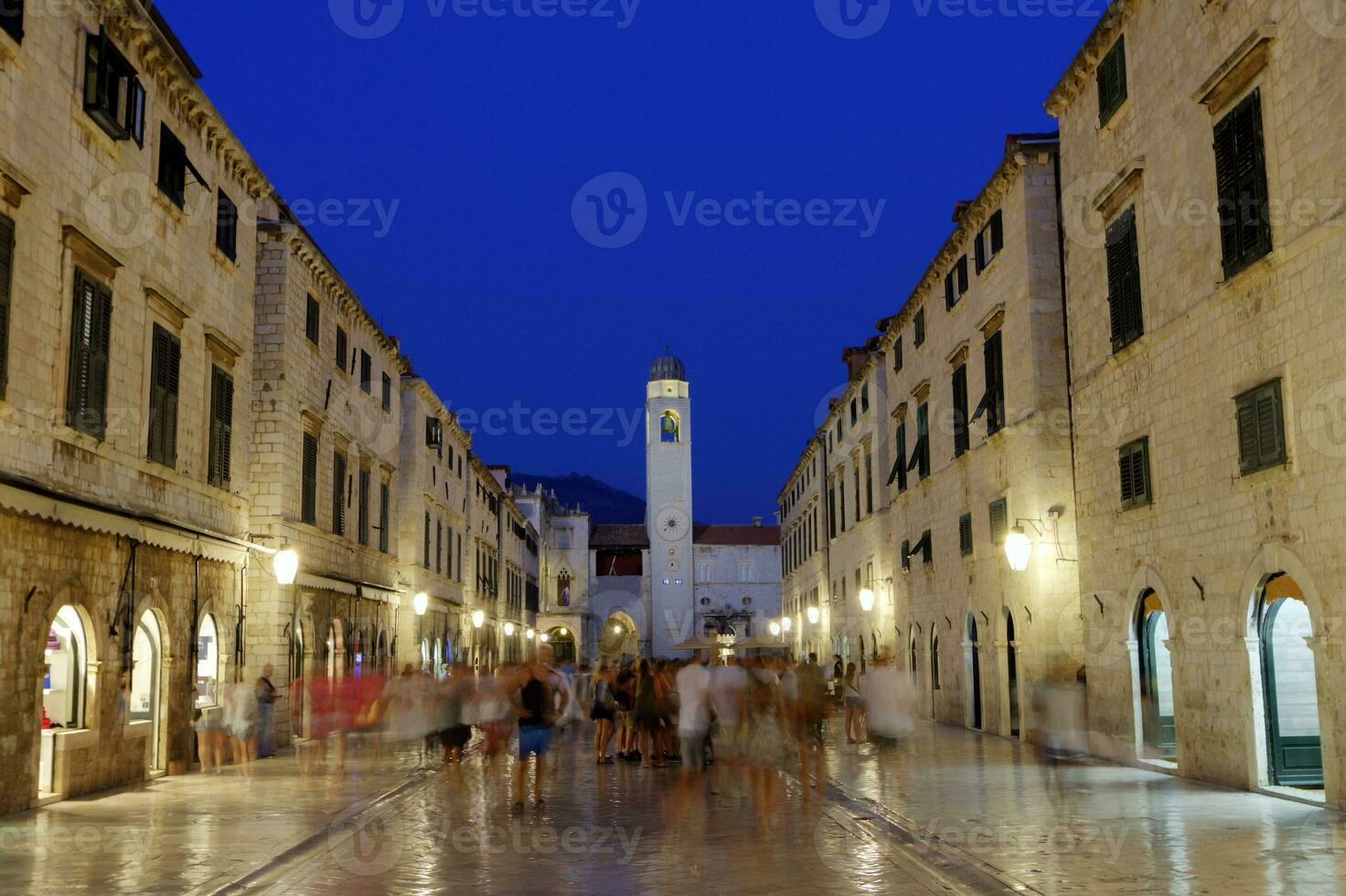 Dubrovnik stradun o placa principal calle, sur dalmacia región, Croacia, hdr foto