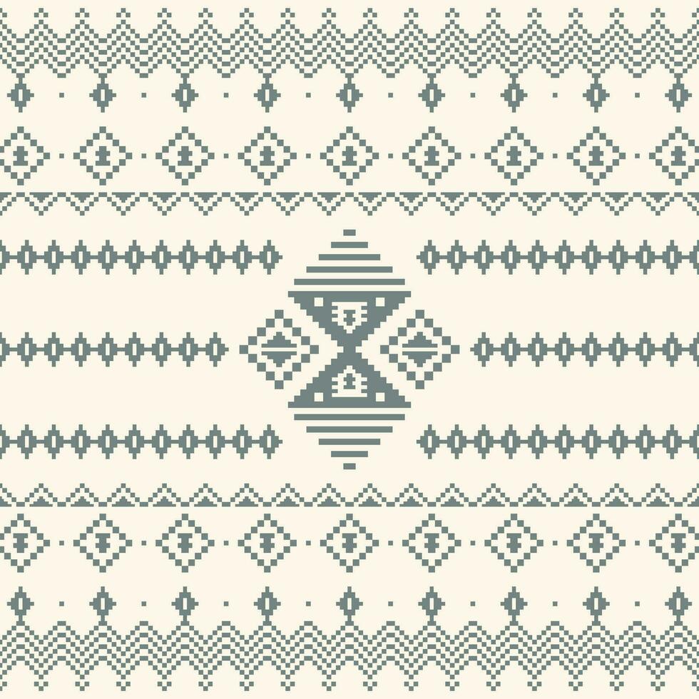 Aztec and Native Mexican tribal motif. seamless ethnic pattern. Folk geometric pixel style. Template print design for fabric, textile, clothing, carpet, ikat, batik, embroidery. vector