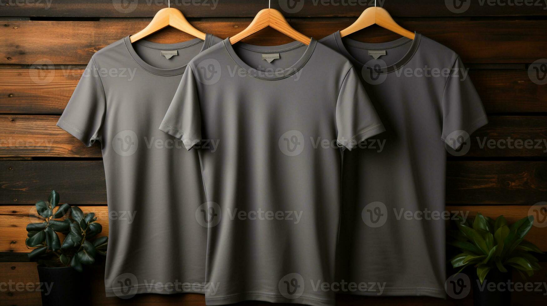Photo gray tshirts with copy space mockup Generative AI