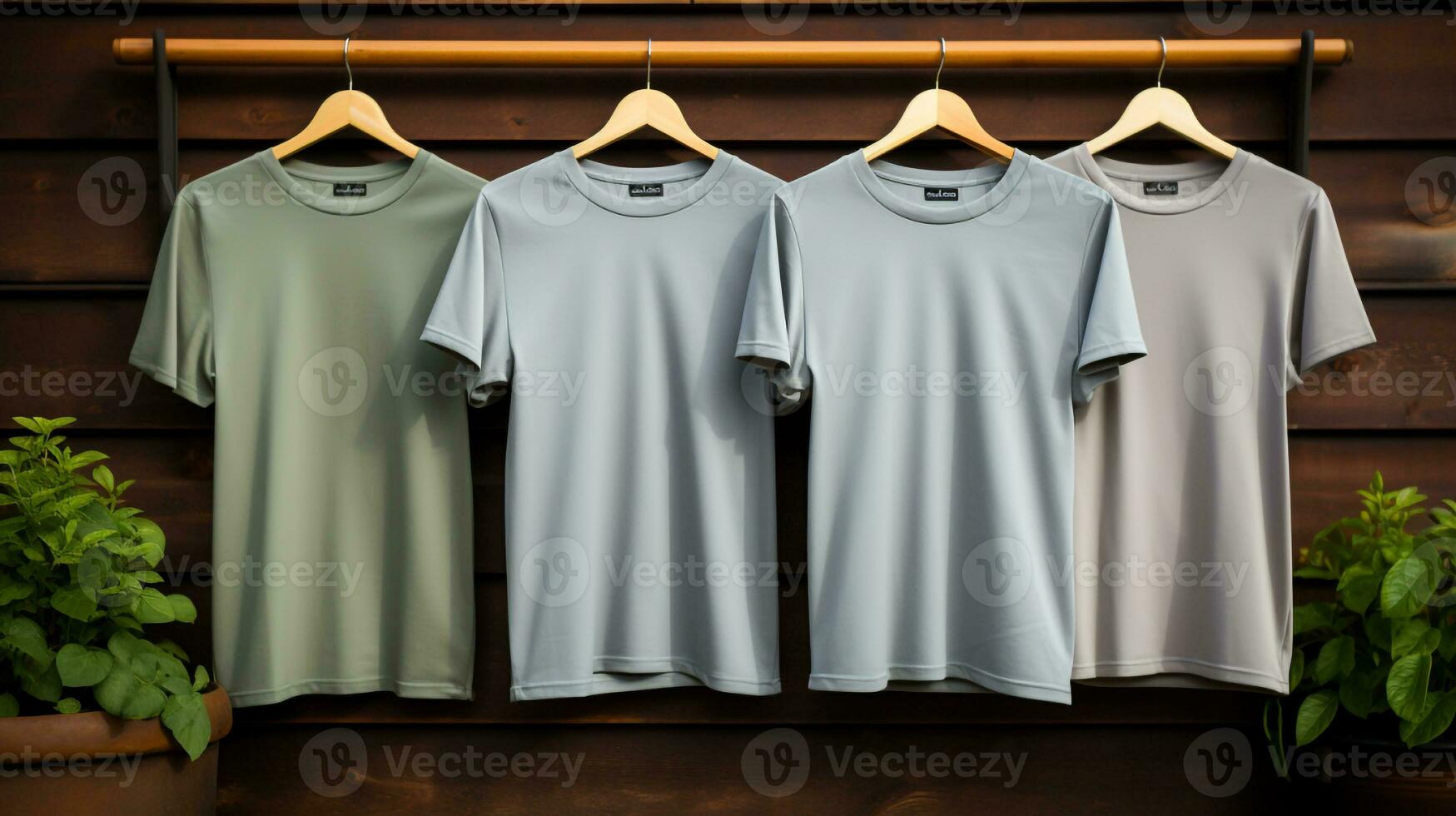 Photo gray tshirts with copy space mockup Generative AI