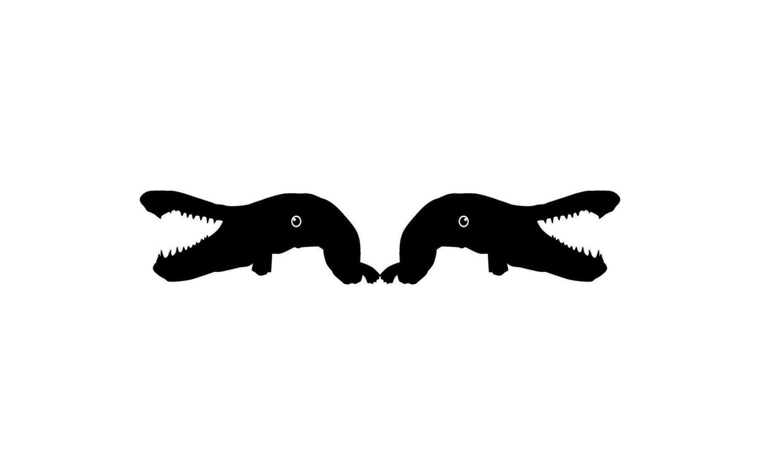 Alligator Fish Silhouette, can use for Art Illustration Logo Gram, Pictogram, Website, or Graphic Design Element. Vector Illustration