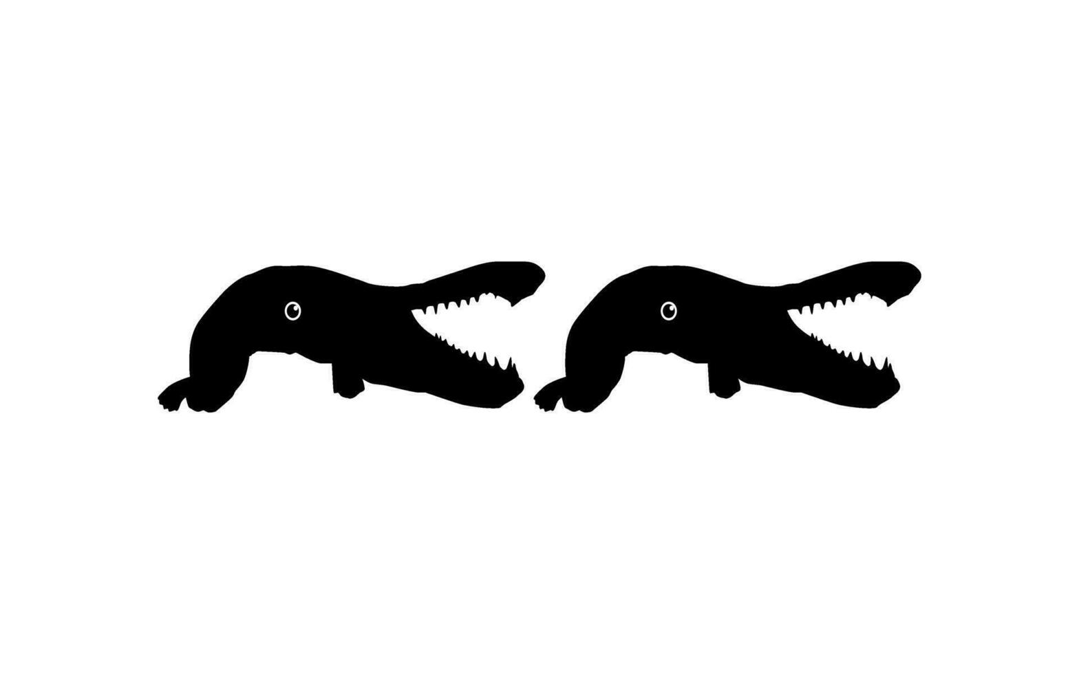 Alligator Fish Silhouette, can use for Art Illustration Logo Gram, Pictogram, Website, or Graphic Design Element. Vector Illustration