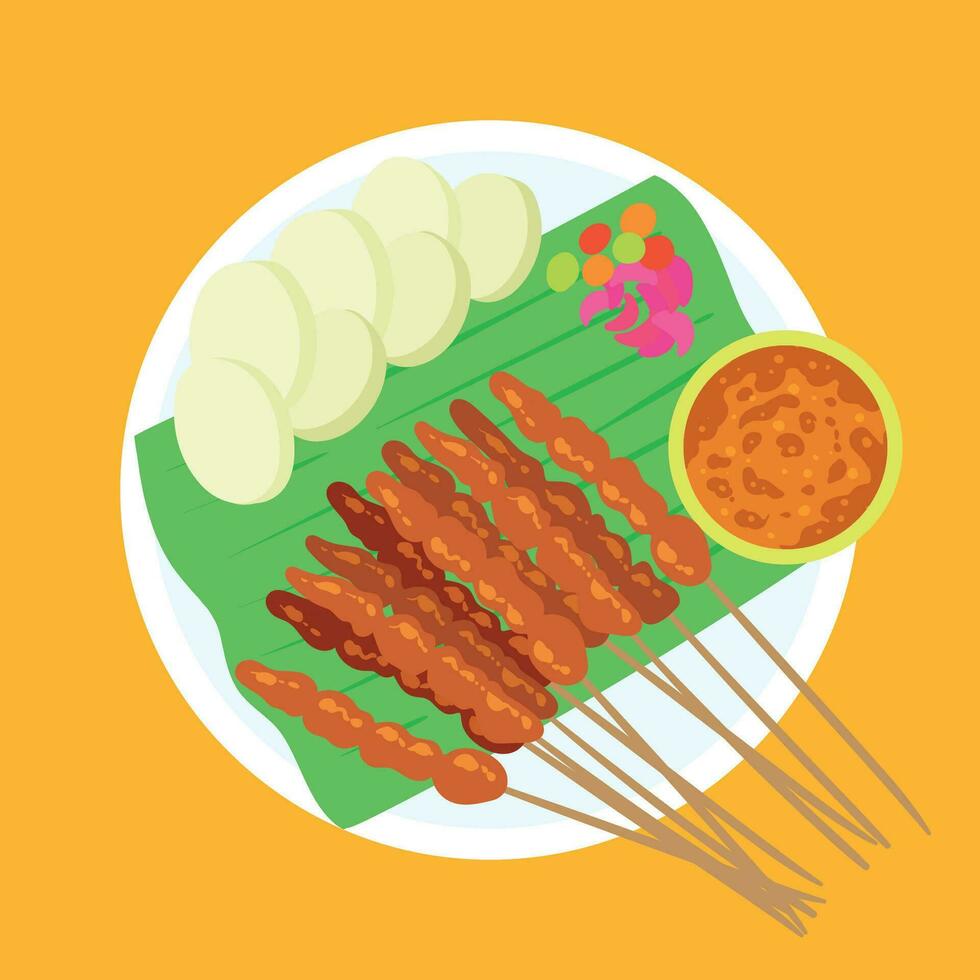 sate ayam madura vector illustration