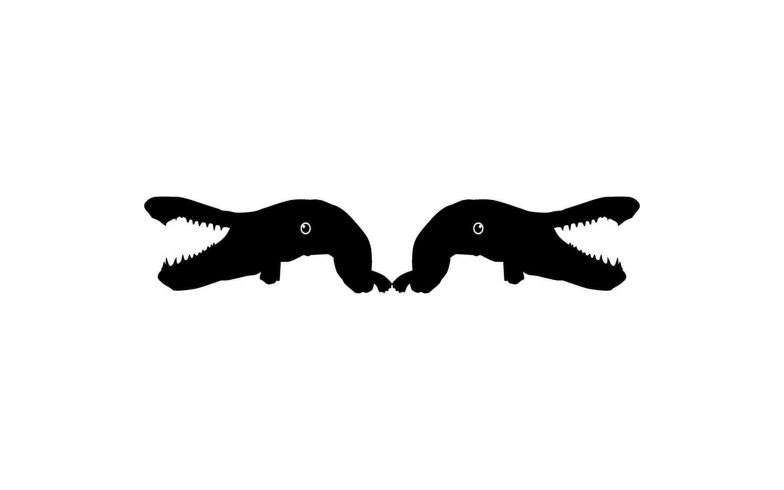 Alligator Fish Silhouette, can use for Art Illustration Logo Gram, Pictogram, Website, or Graphic Design Element. Vector Illustration