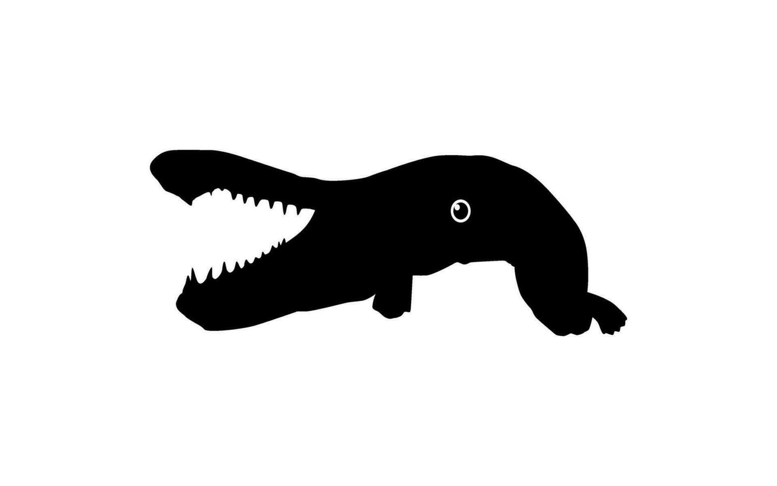 Alligator Fish Silhouette, can use for Art Illustration Logo Gram, Pictogram, Website, or Graphic Design Element. Vector Illustration