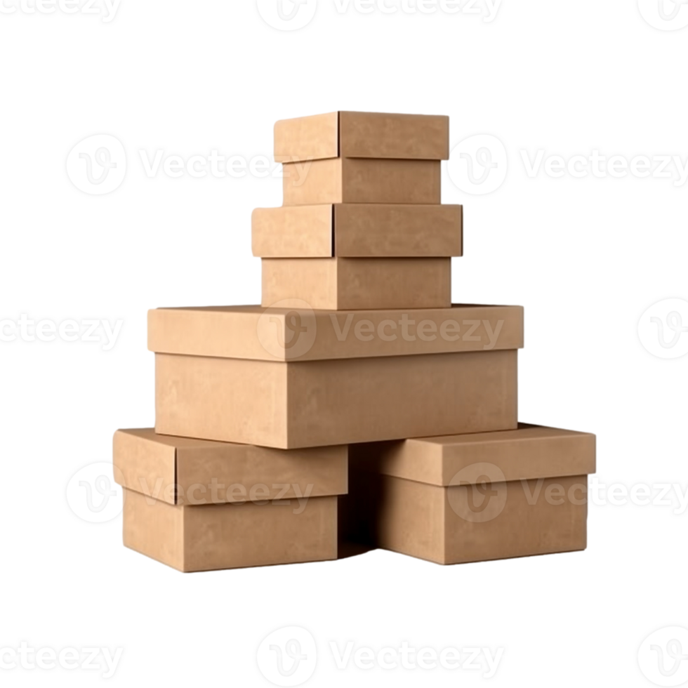 Blank boxes on transparent background, created with generative AI png