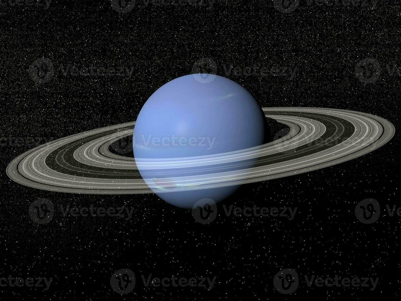 Neptune and rings - 3D render photo