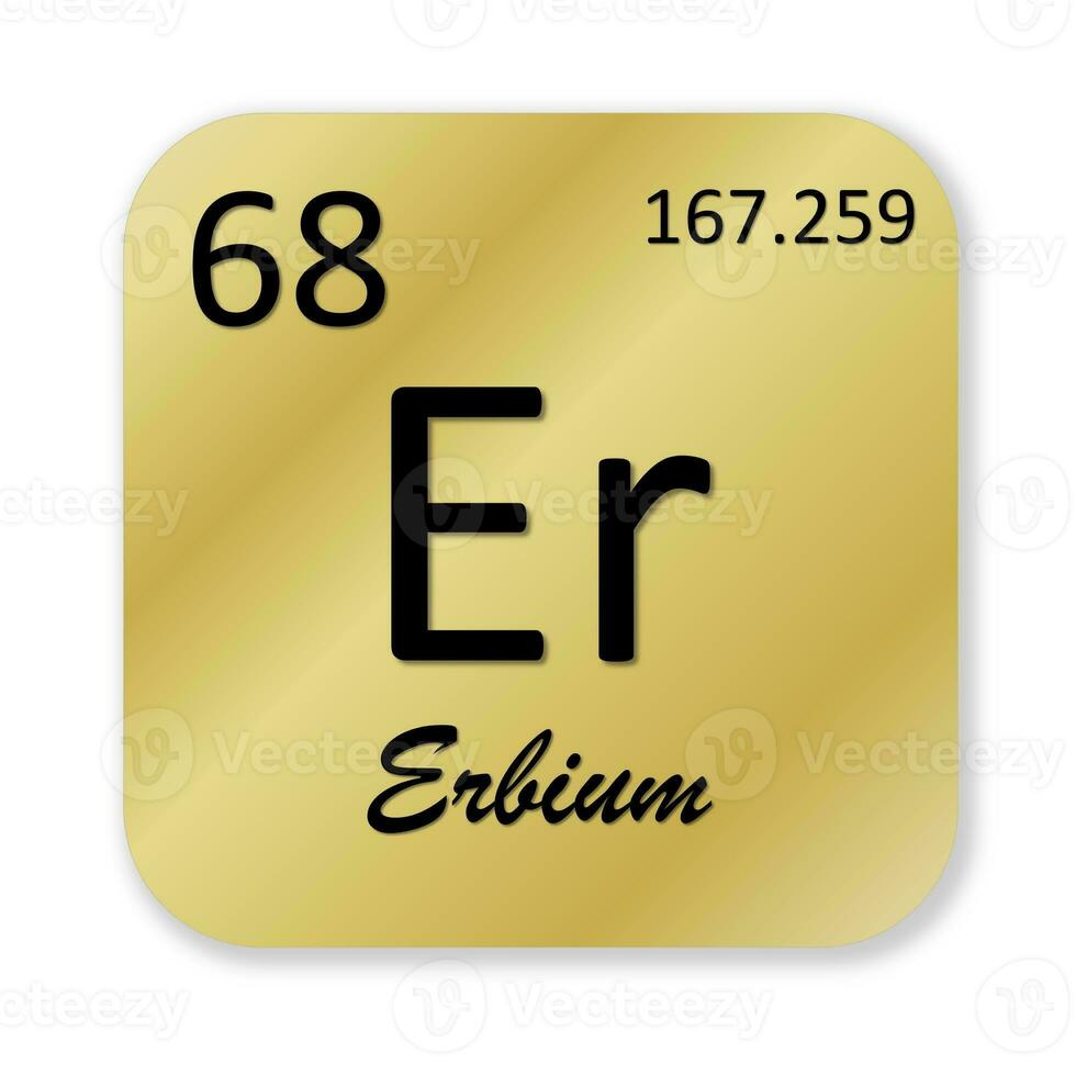 Erbium element isolated in white background photo