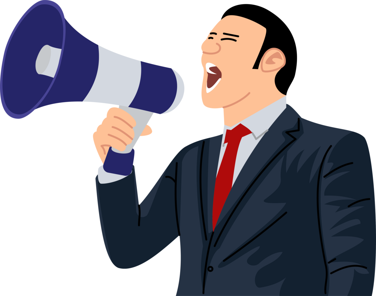 businessman shouting through a megaphone png