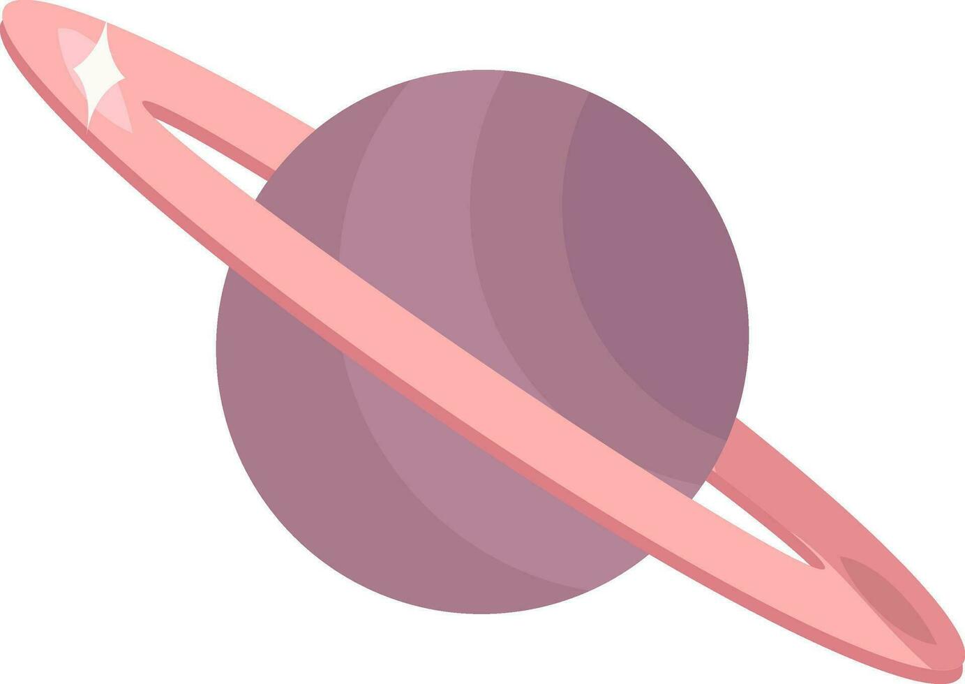 Planet Saturn With Ring Around Flat Icon vector