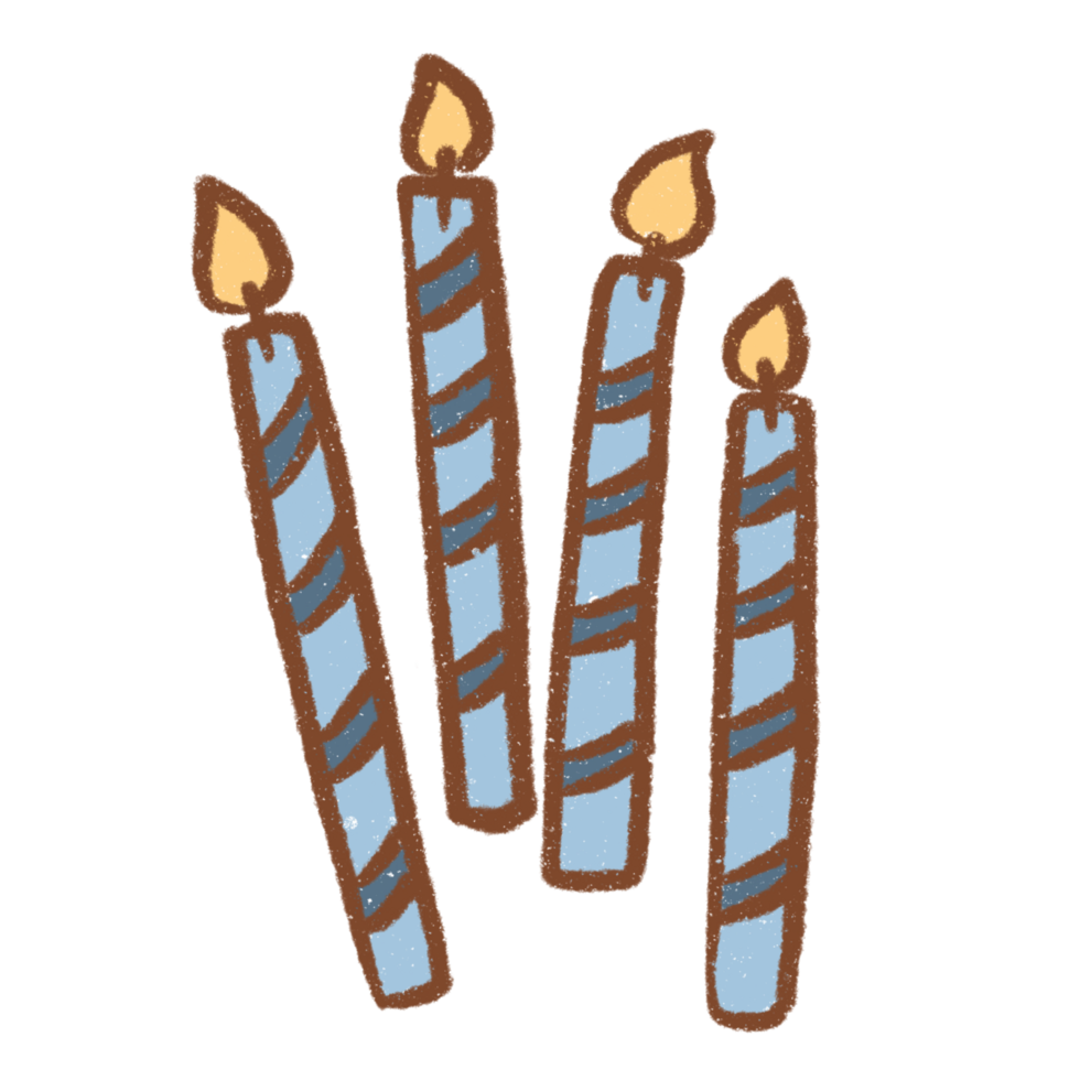 Important birthday items, candles png
