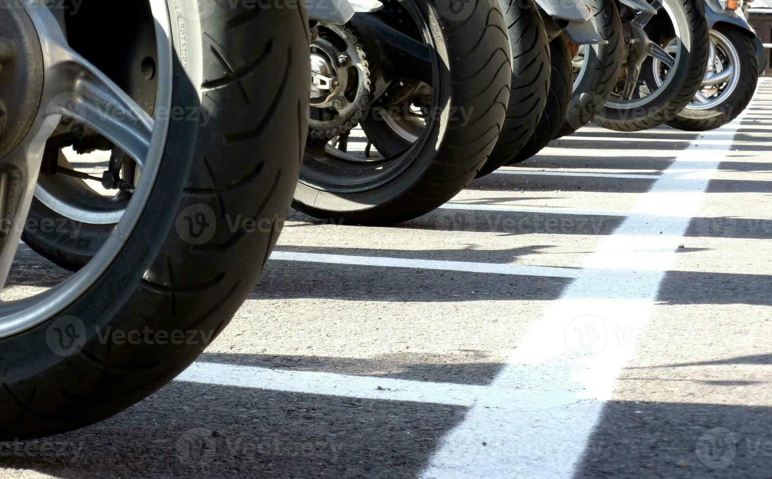 Wheels of motorbike photo