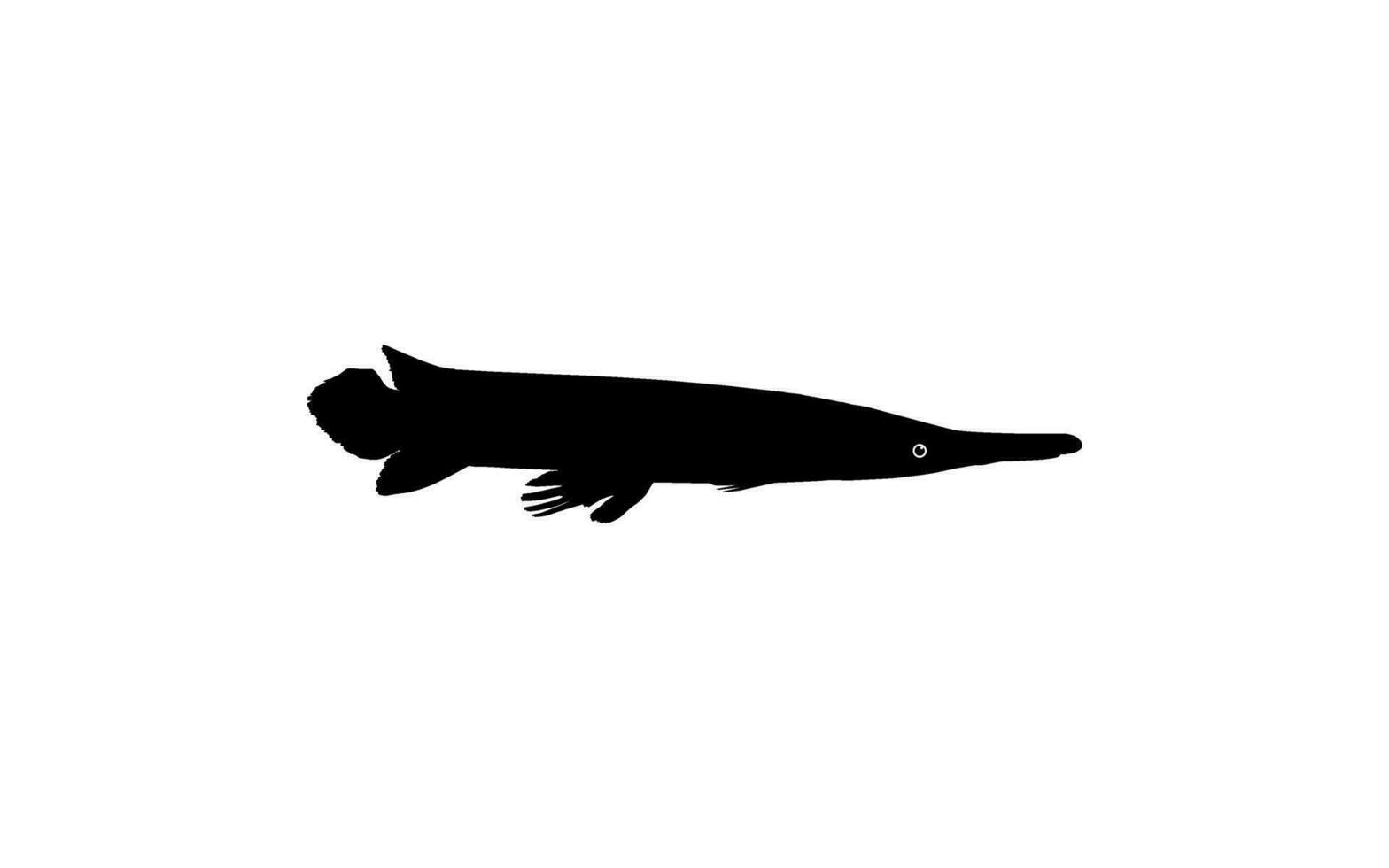 Alligator Fish Silhouette, can use for Art Illustration Logo Gram, Pictogram, Website, or Graphic Design Element. Vector Illustration