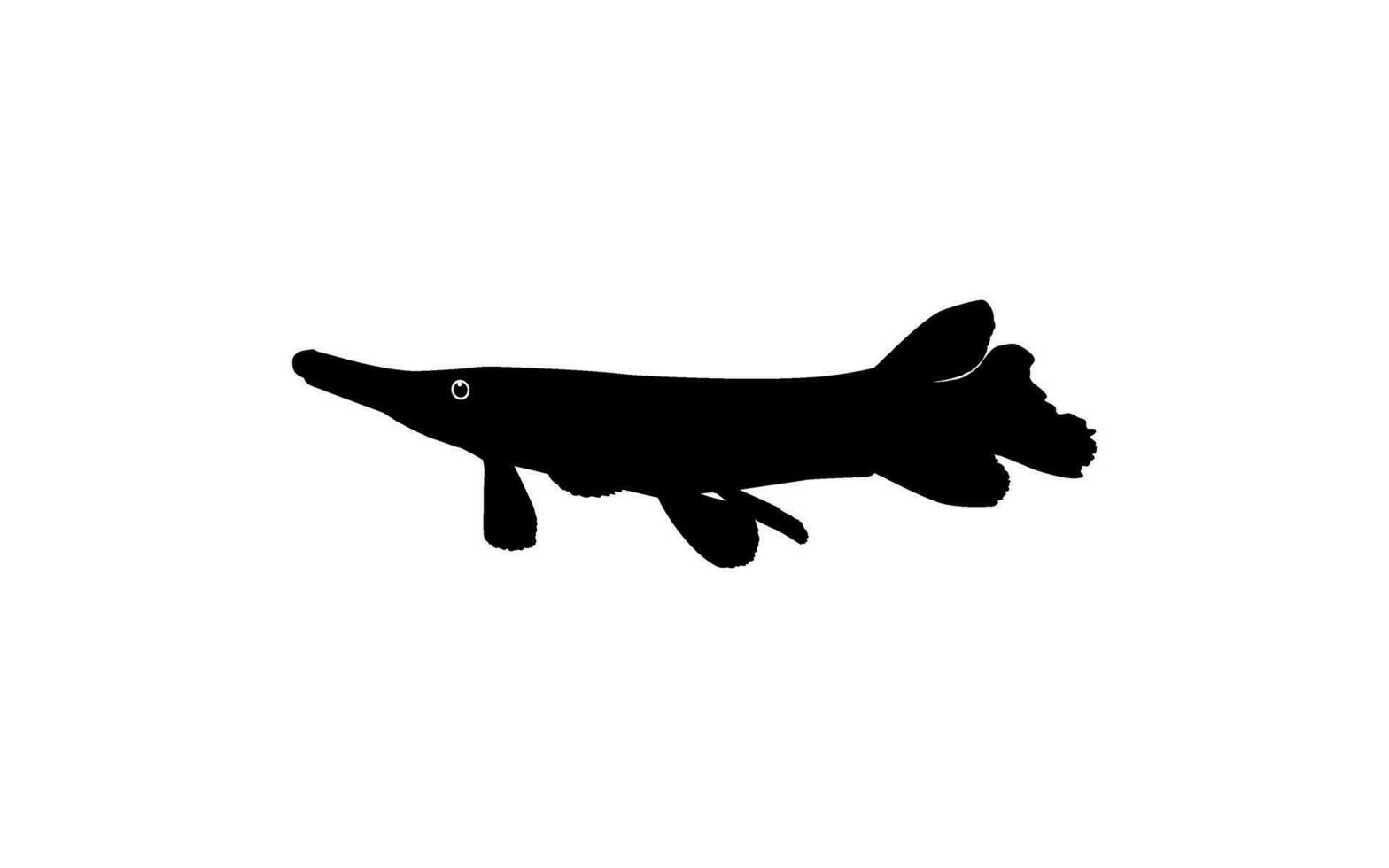 Alligator Fish Silhouette, can use for Art Illustration Logo Gram, Pictogram, Website, or Graphic Design Element. Vector Illustration
