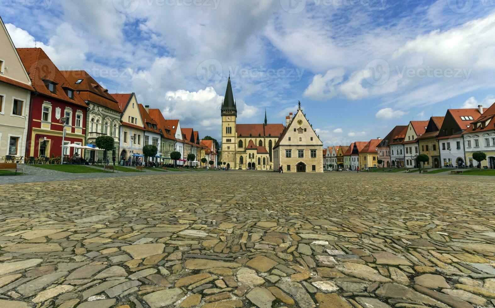 Old town square in Bardejov, Slovakia photo