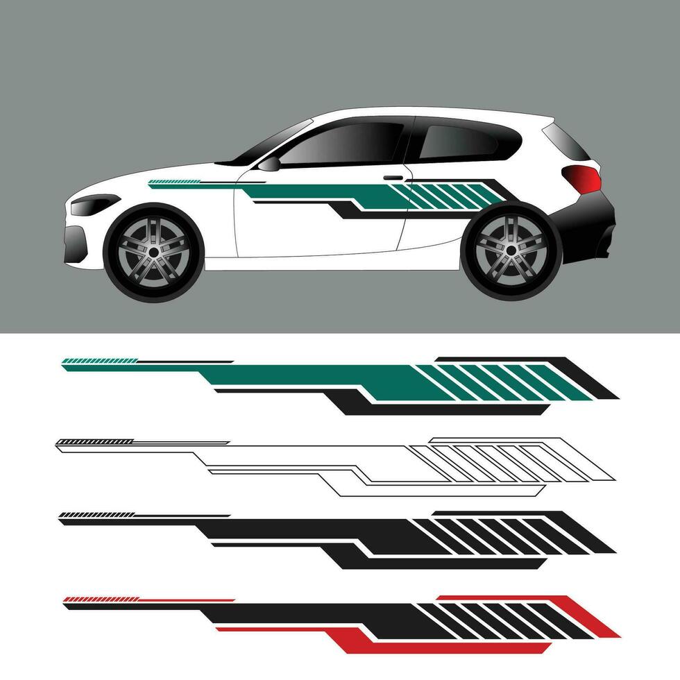 car wrap sticker design vector. car modification stickers vector