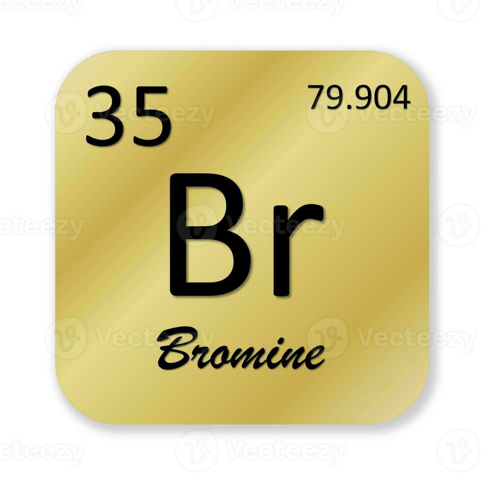 Bromine element isolated in white background photo