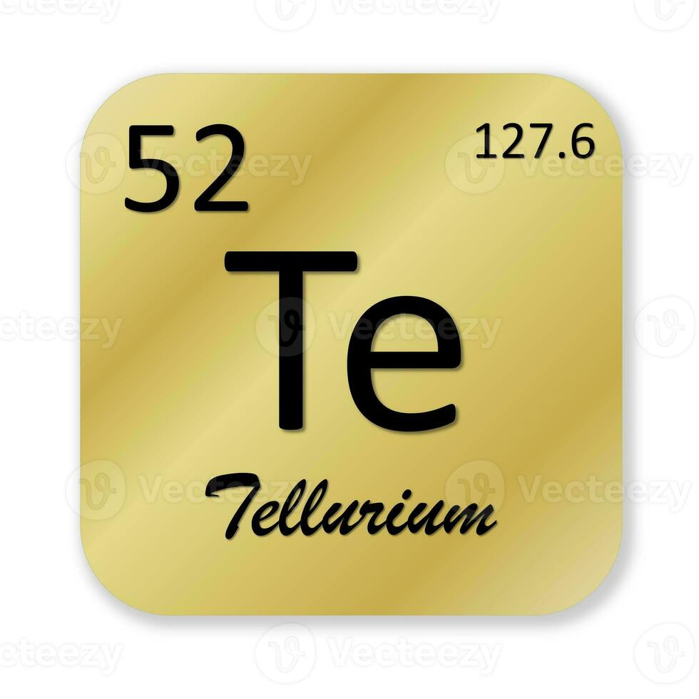 Tellurium element isolated in white background photo