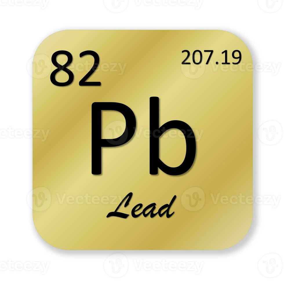 Lead element isolated in white background photo