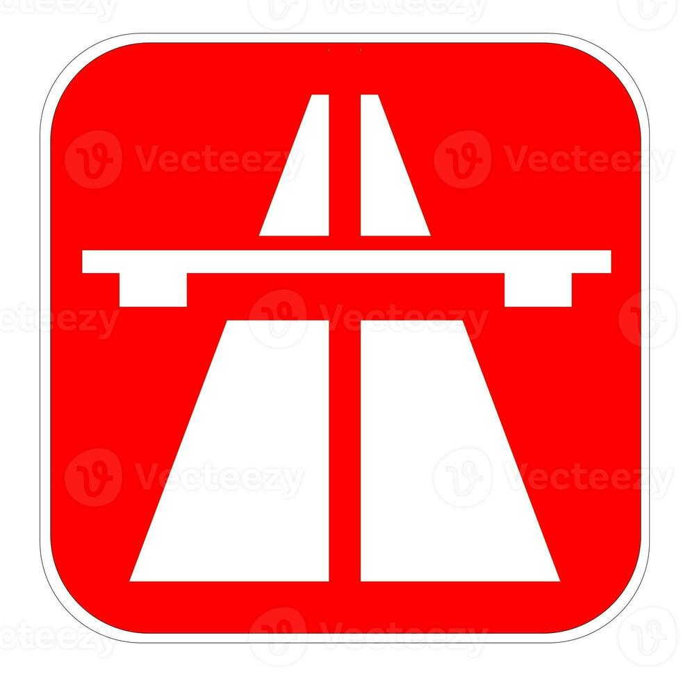 Red highway icon photo