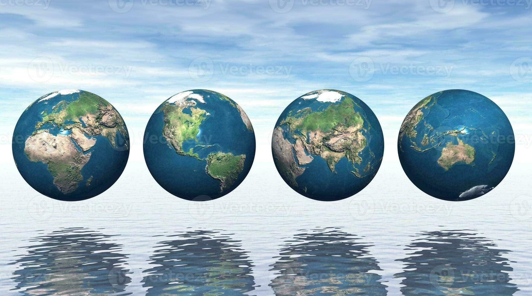 Different side earth - 3D render photo