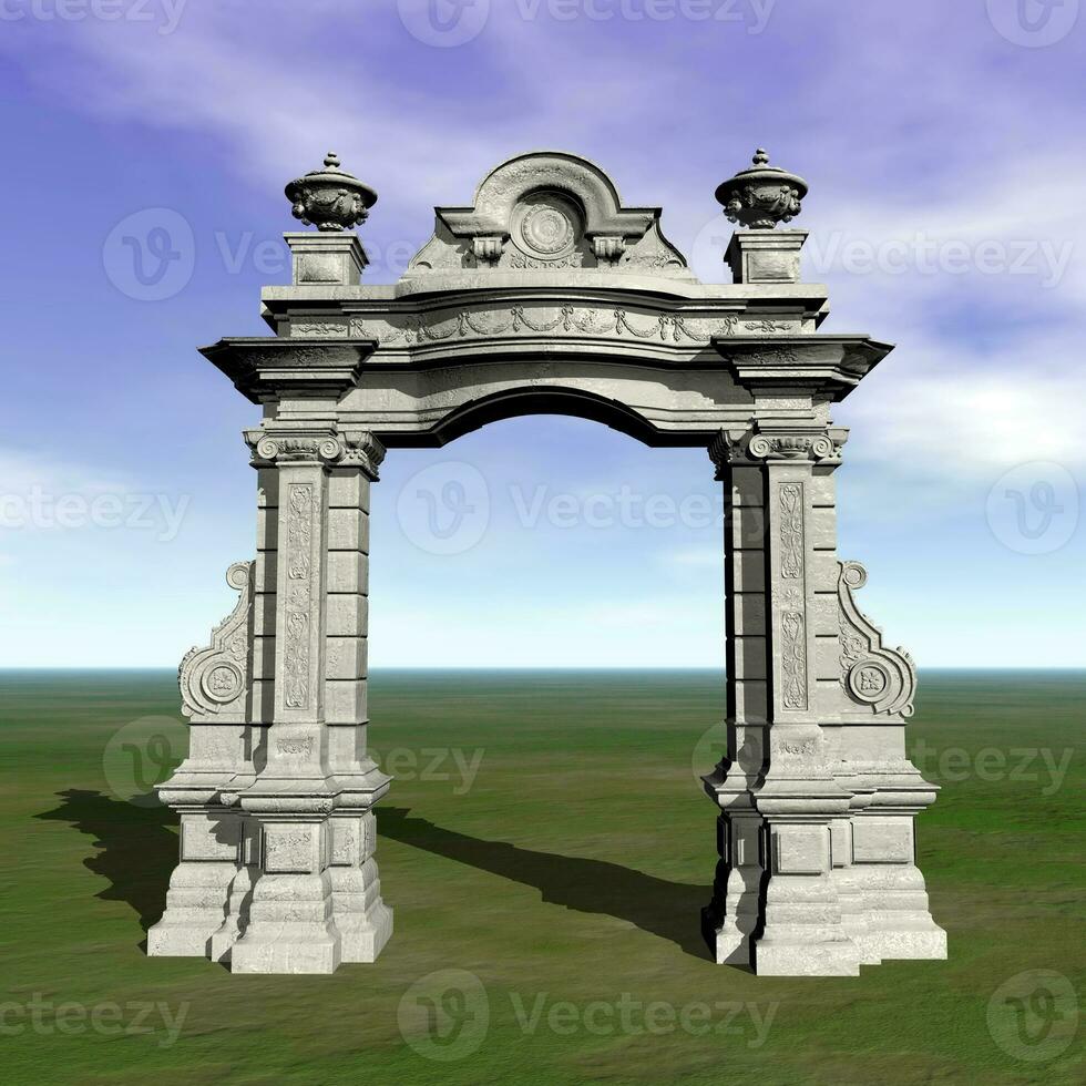 antiguo arco - 3d hacer foto