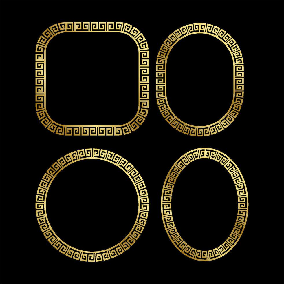 Frame Gold Ornament Shield Set vector