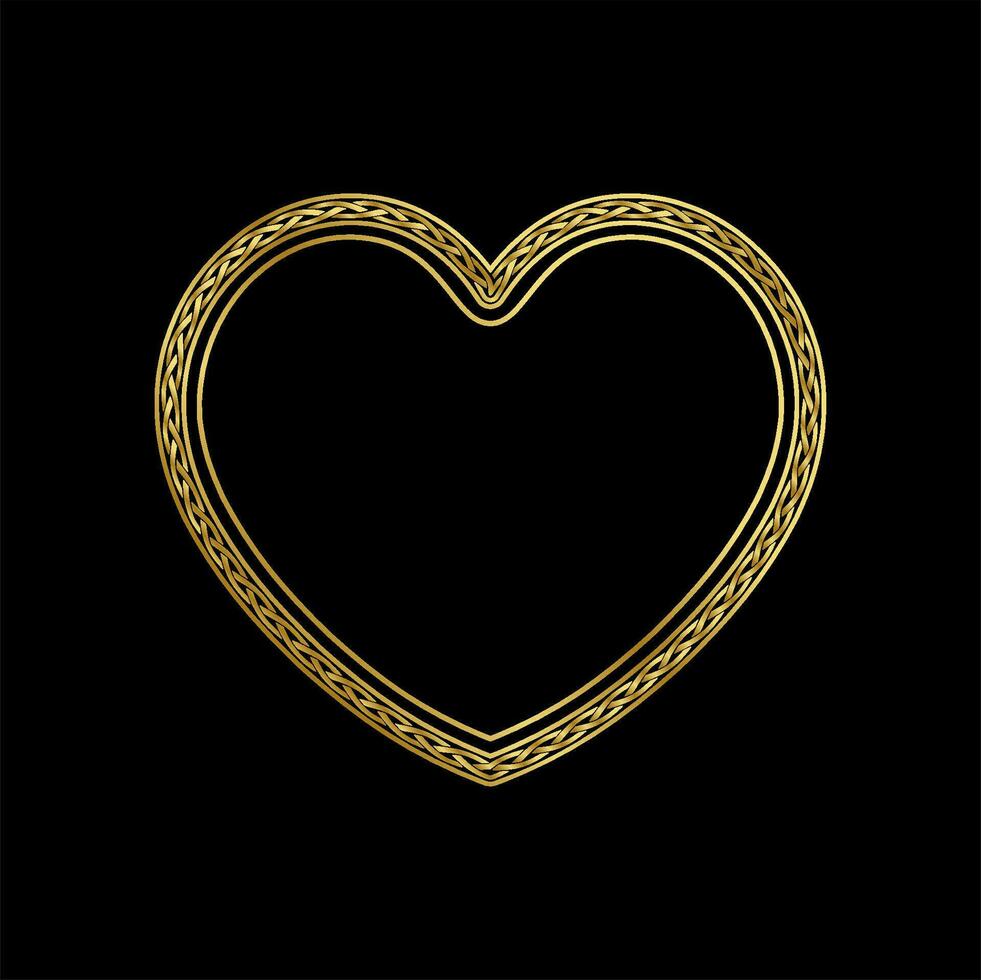 Frame Love Gold Ornament Shield Set vector