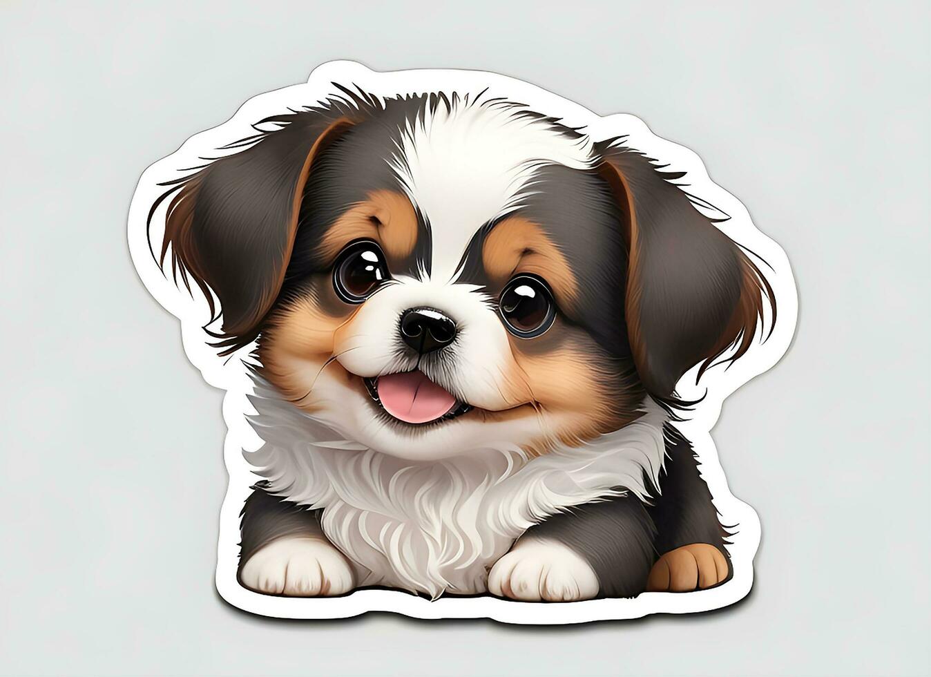 Multiple Cute dog themed vector stickers. dog photo