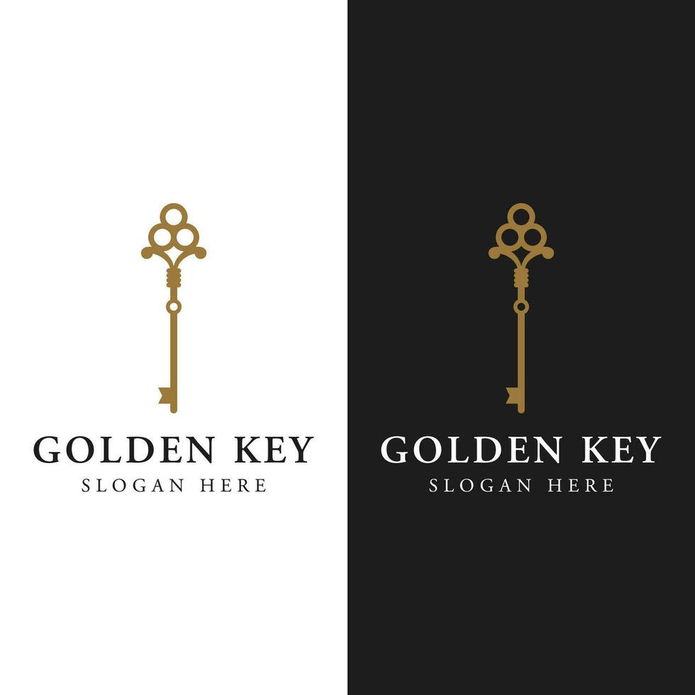 Retro luxury home or hotel or real estate key template logo with creative idea. vector