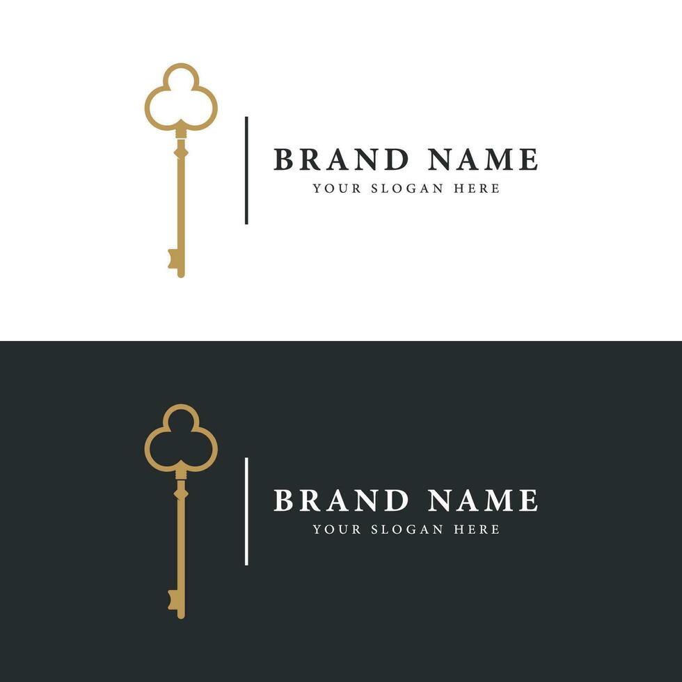 Retro luxury home or hotel or real estate key template logo with creative idea. vector