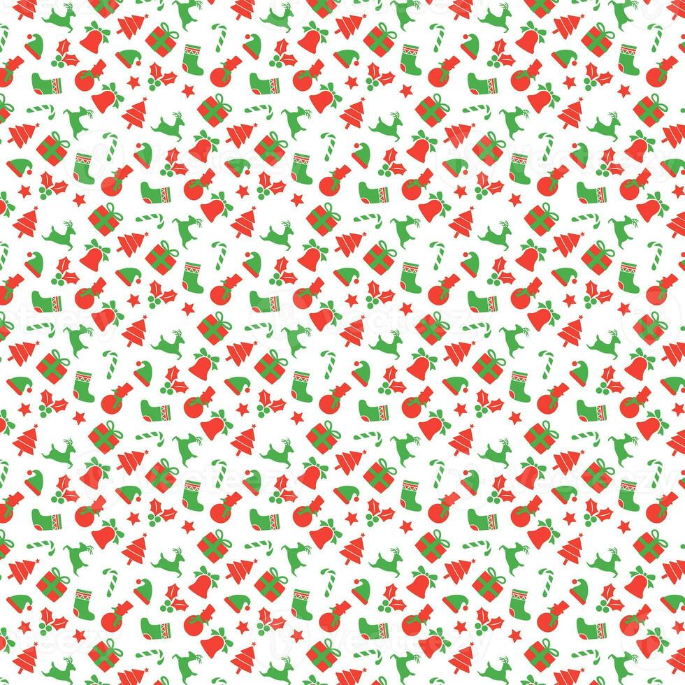 Colorful seamless christmas pattern. Multi color holiday ornaments. Xmas cover template. For banner and print. Graphic resource. photo