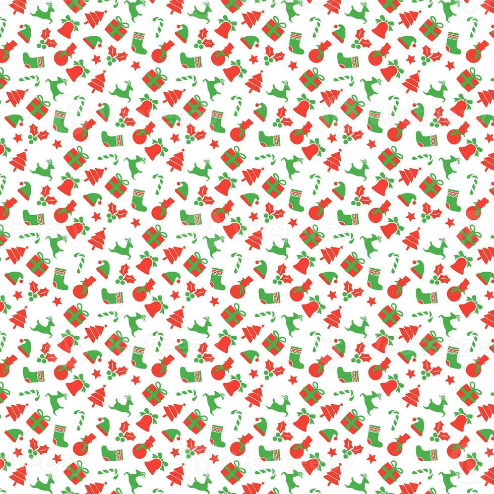 Colorful seamless christmas pattern. Multi color holiday ornaments. Xmas cover template. For banner and print. Graphic resource. photo