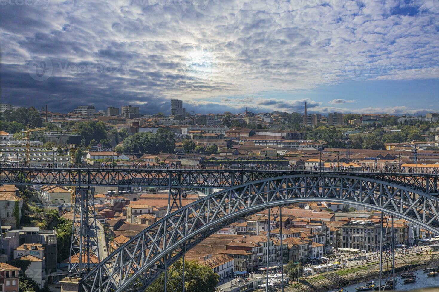 Panoramic view over Douro river near Porto during daytime photo