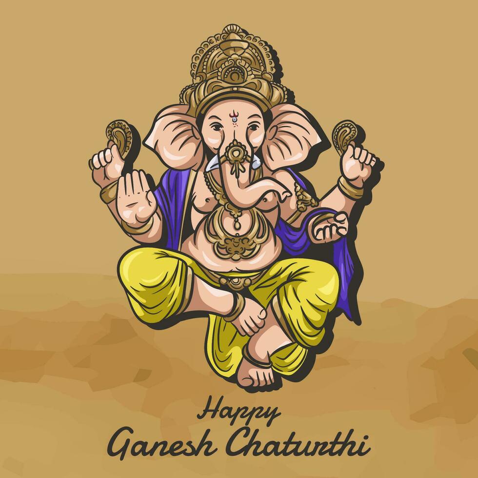 Ganesh Chaturthi festival of India. illustration of Lord Ganpati vector