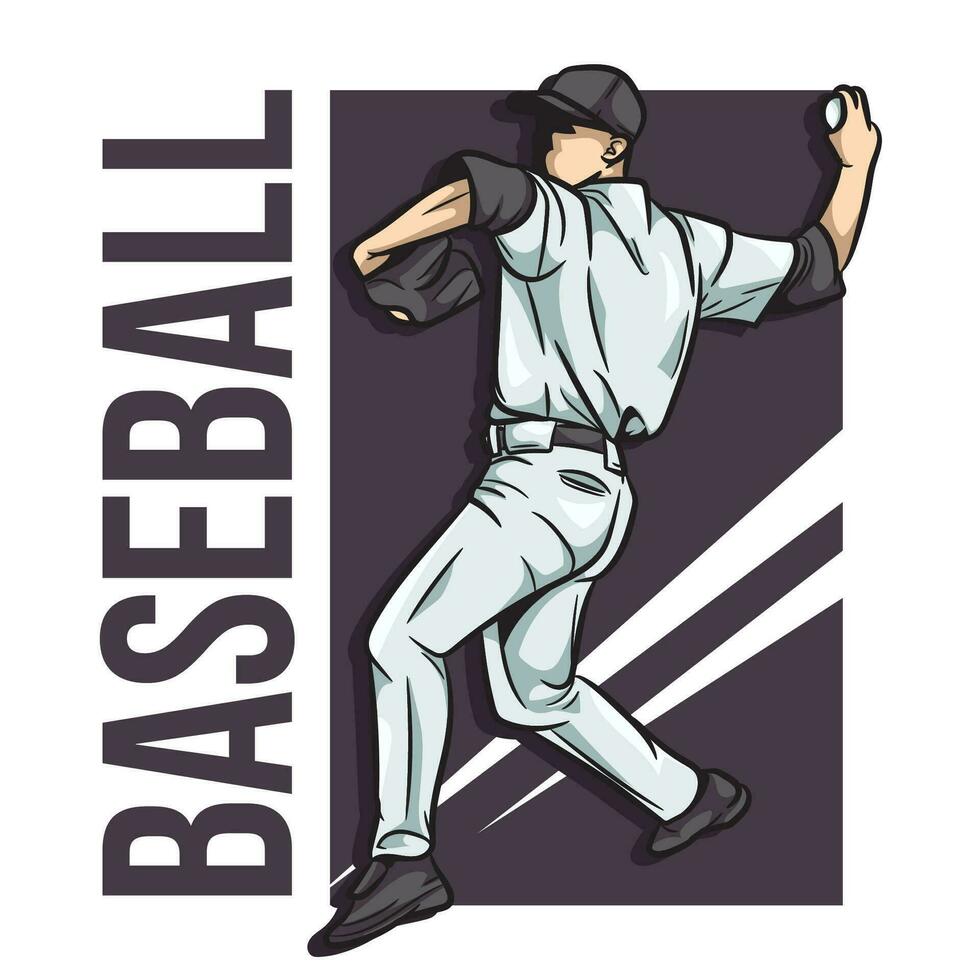 Baseball player throws the ball vector