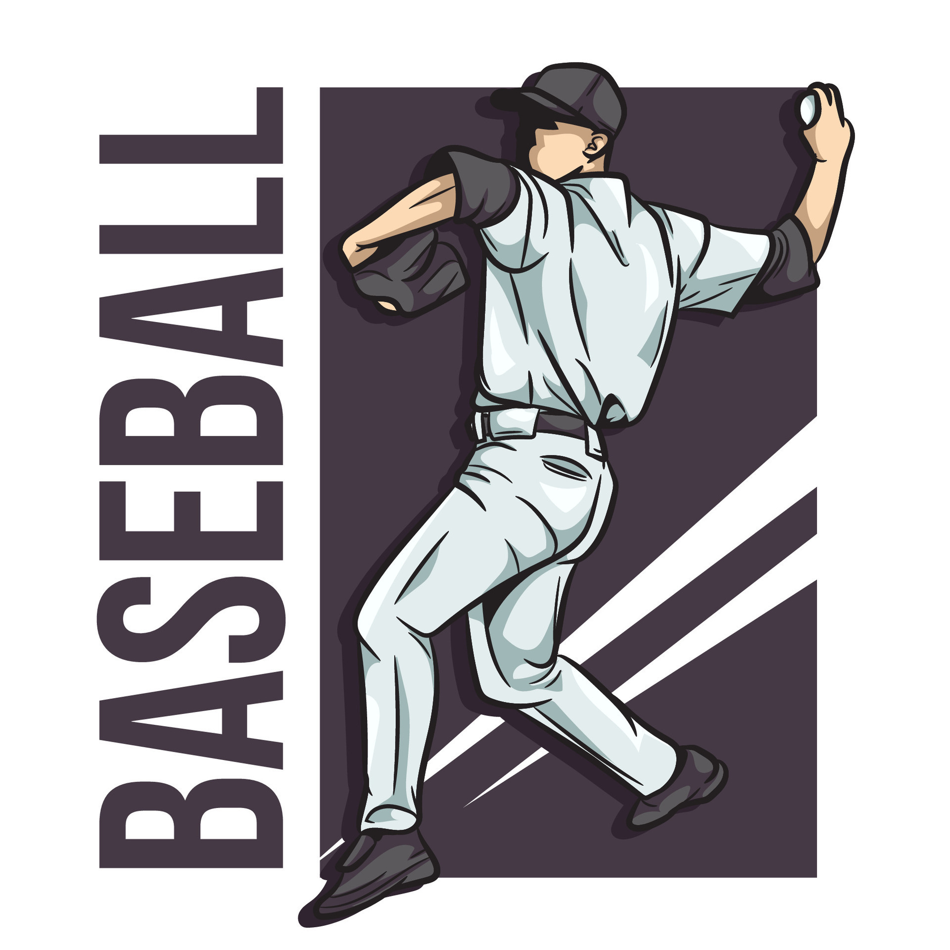Baseball player throws the ball 30965570 Vector Art at Vecteezy