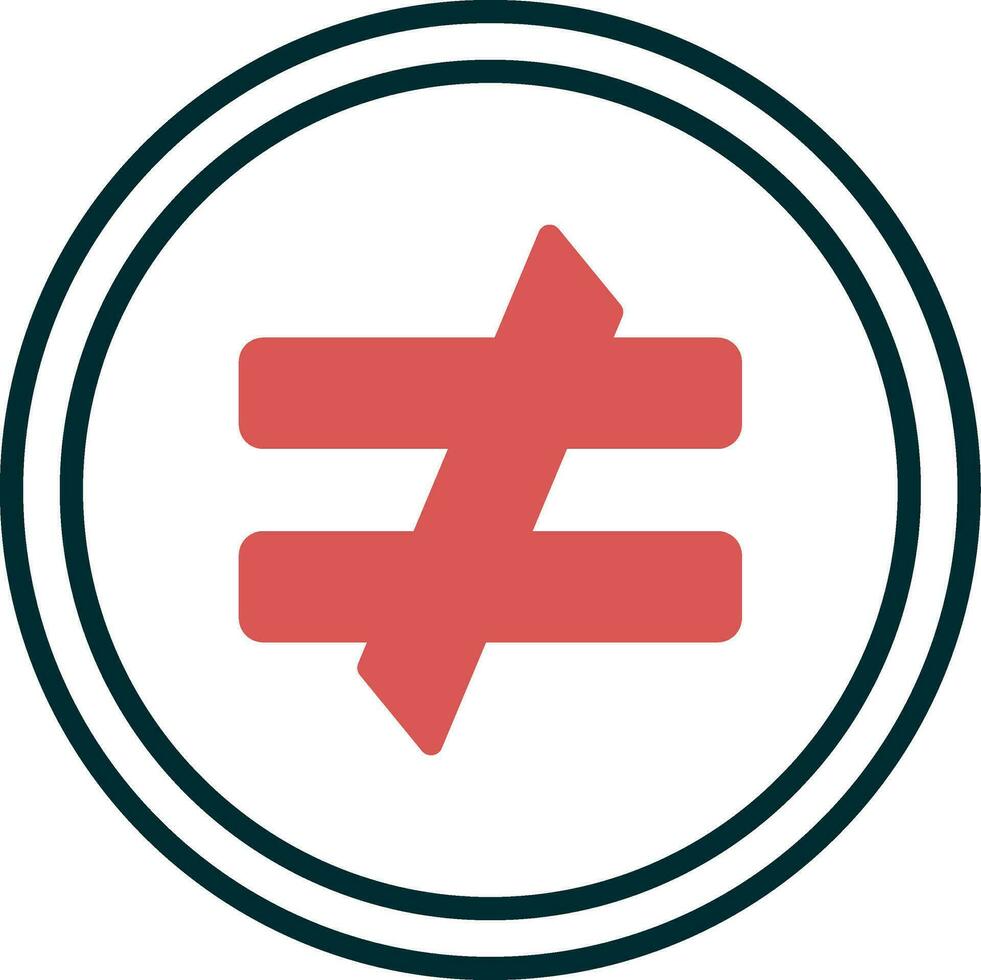Not Equal Vector Icon