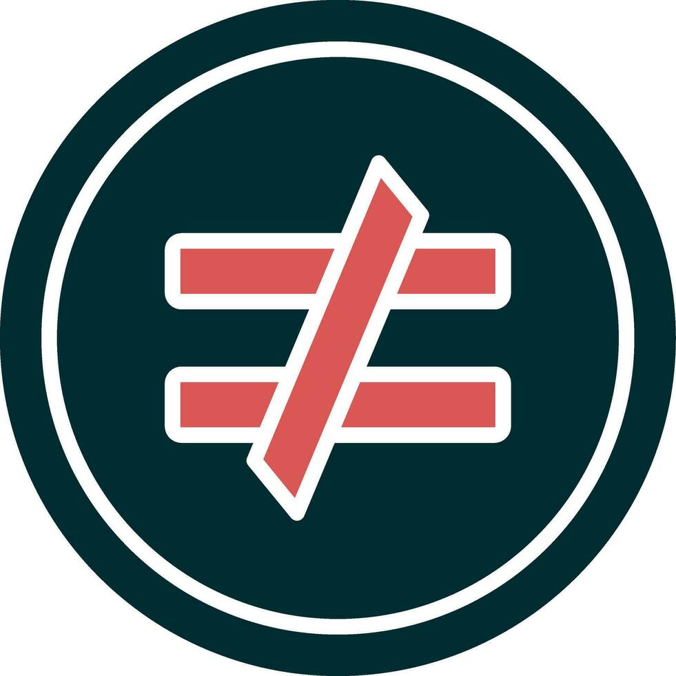 Not Equal Vector Icon