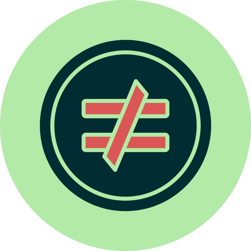 Not Equal Vector Icon