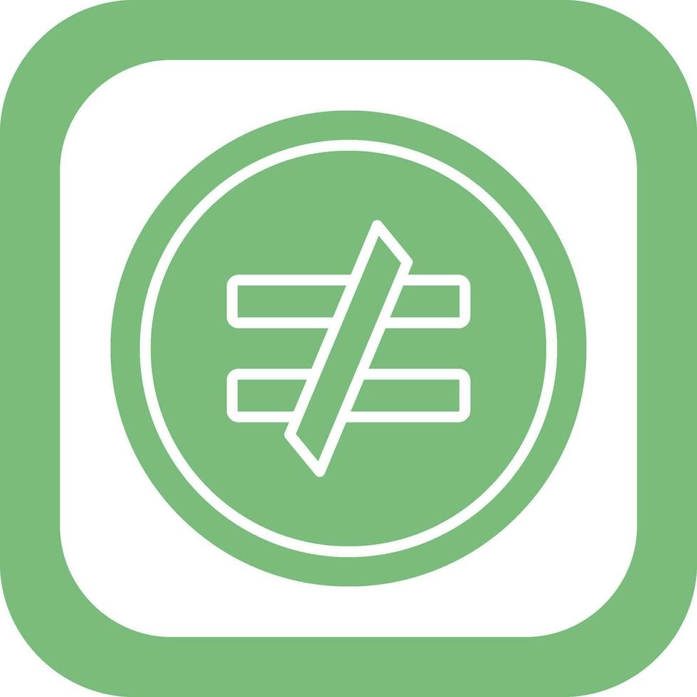 Not Equal Vector Icon