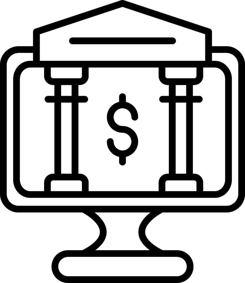 icono de vector de banca en línea