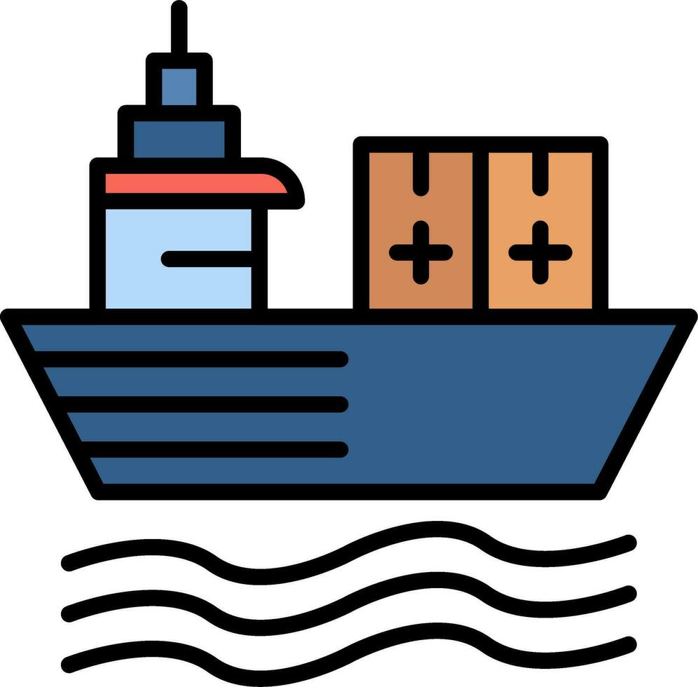 icono de vector de barco