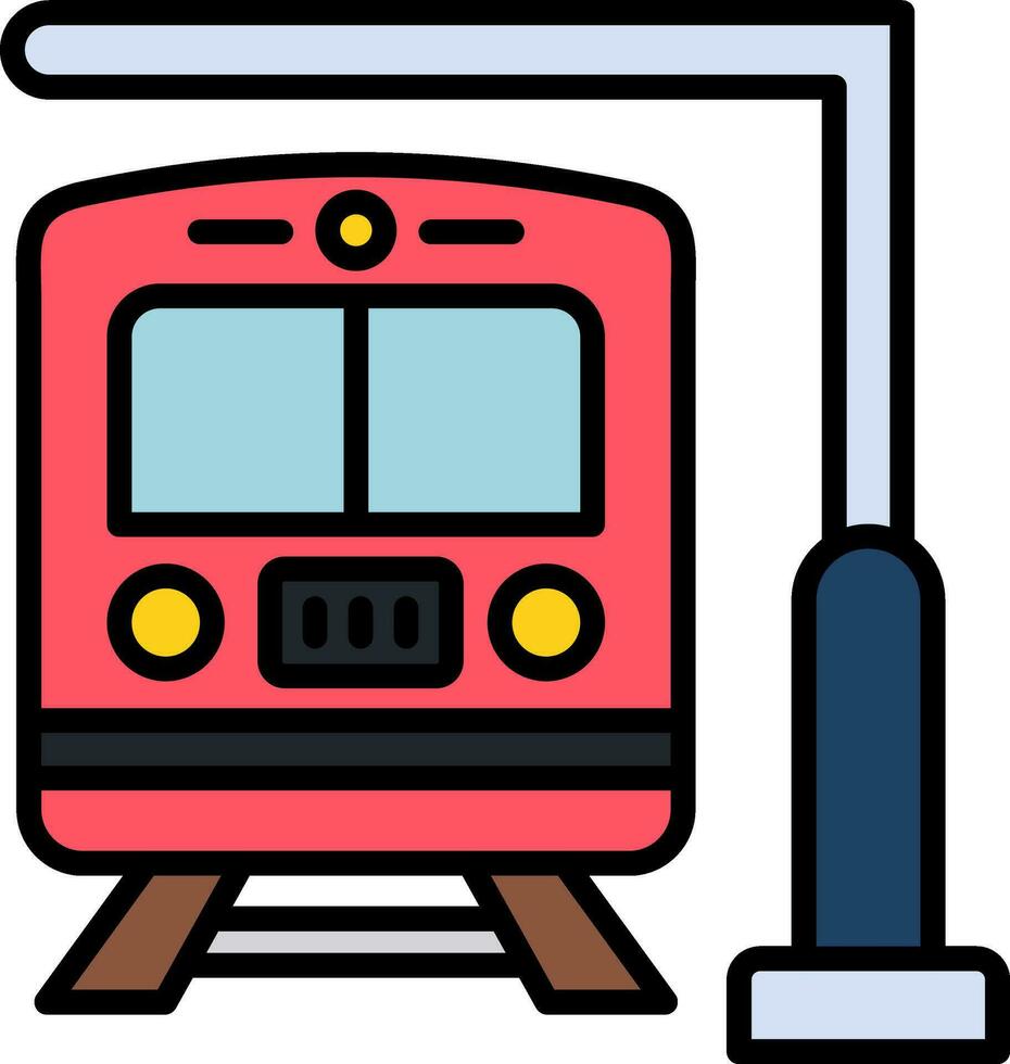 tren estación vector icono