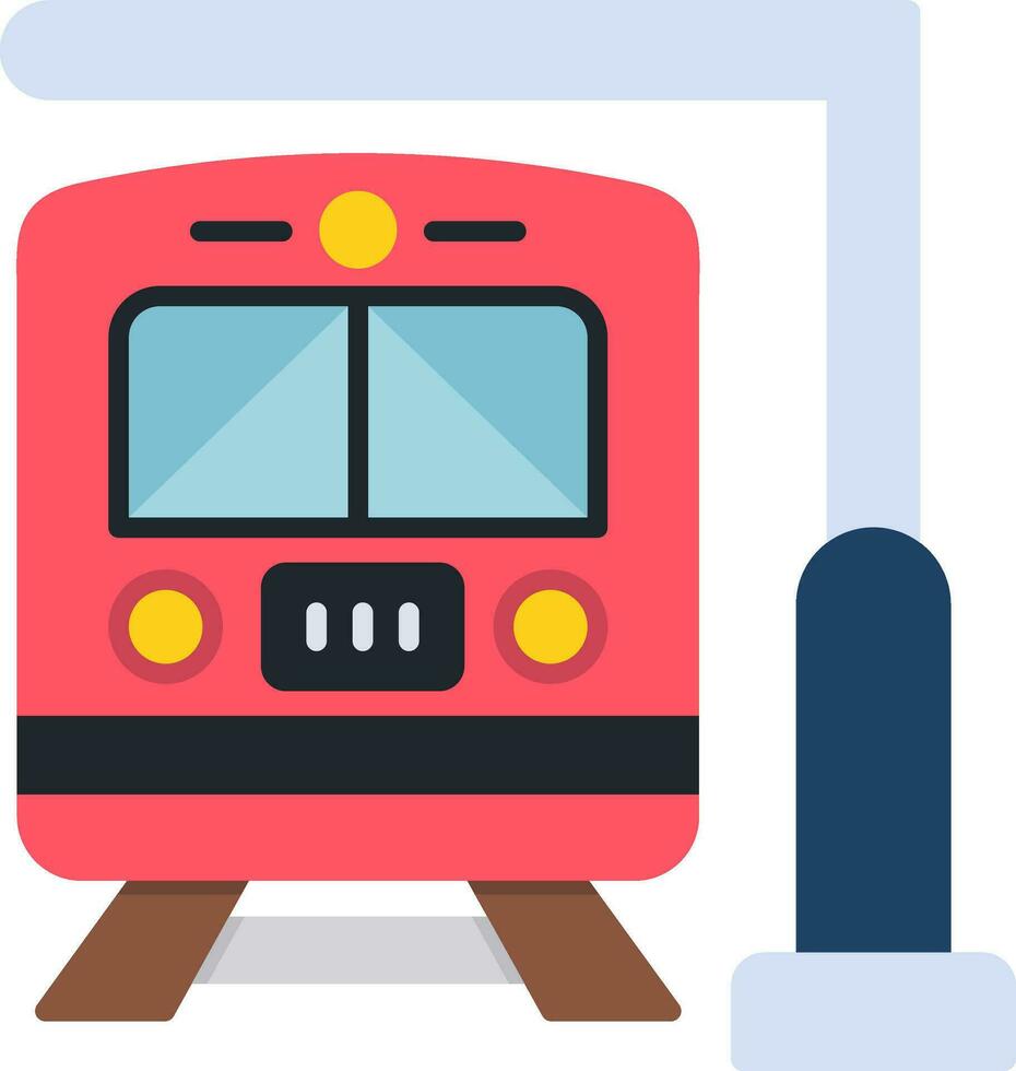 tren estación vector icono