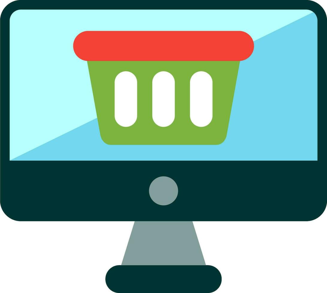 icono de vector de compras en línea